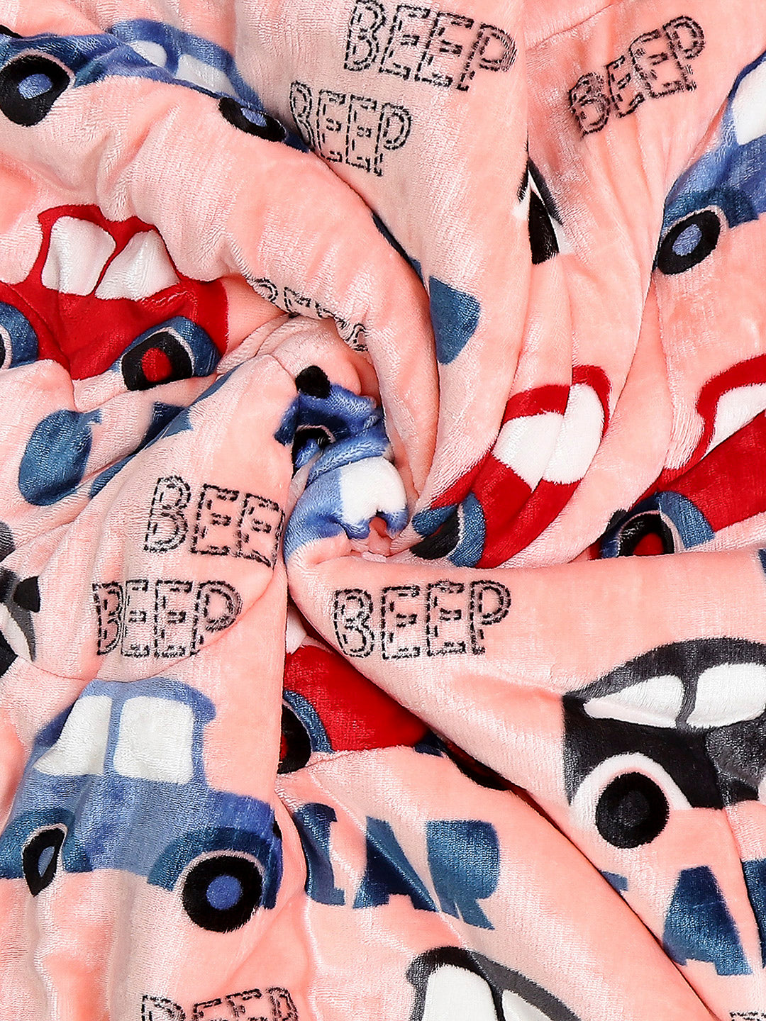 Printed Baby Blanket 3 Ply, 1609 GSM 5Pcs Set (1 Baby Comforter, 1 Bedsheet, 1 Neck Pillow & 2 Bolster)