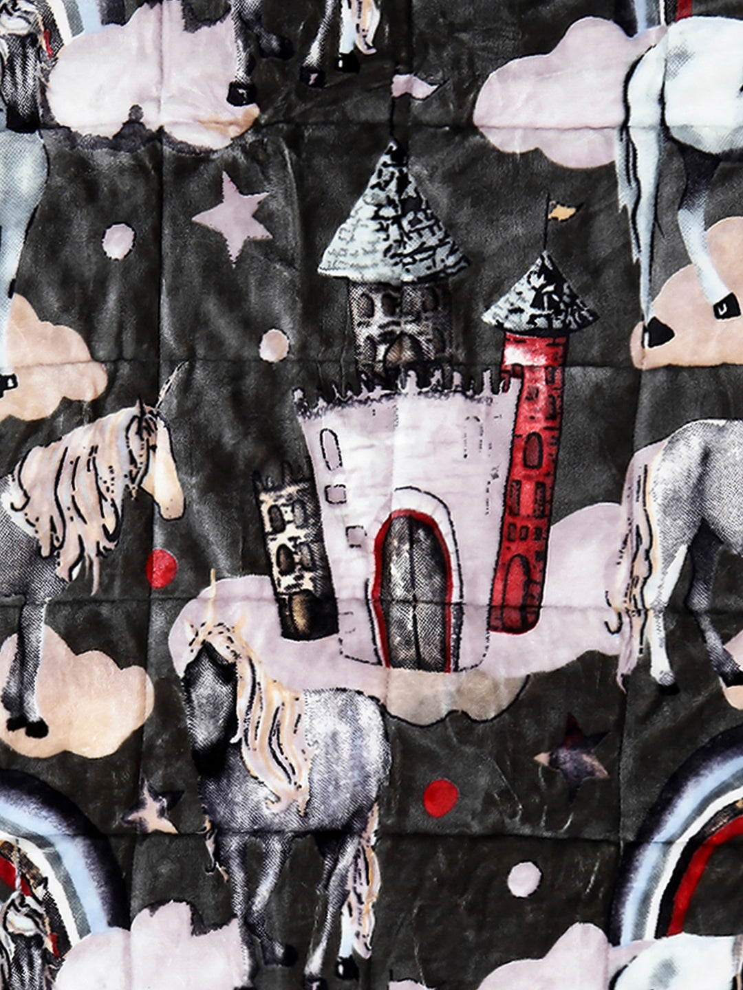 Printed Baby Blanket 3 Ply, 1609 GSM 5Pcs Set (1 Baby Comforter, 1 Bedsheet, 1 Neck Pillow & 2 Bolster)