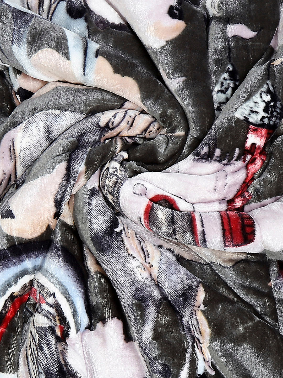 Printed Baby Blanket 3 Ply, 1609 GSM 5Pcs Set (1 Baby Comforter, 1 Bedsheet, 1 Neck Pillow & 2 Bolster)