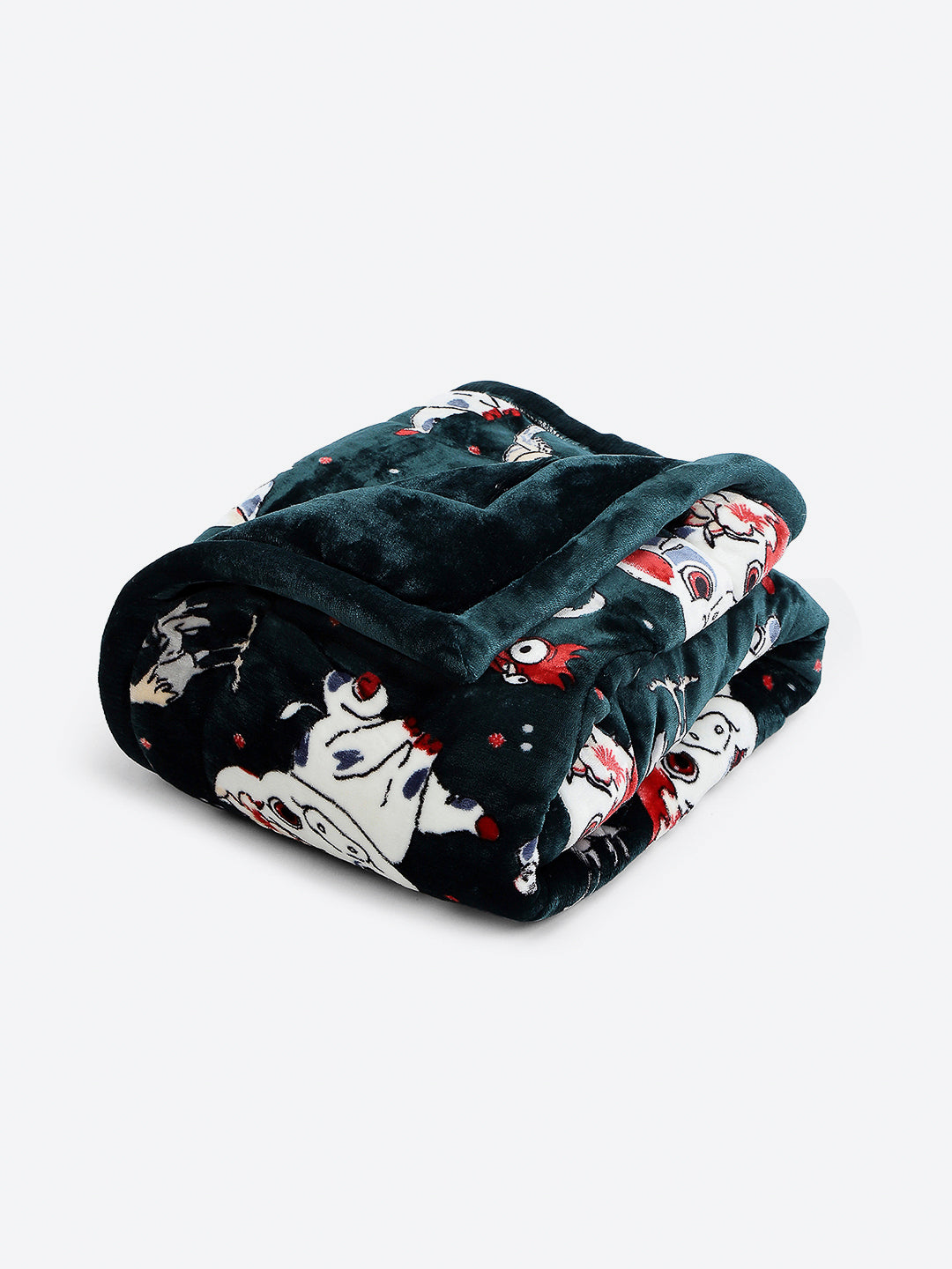 Printed Baby Blanket 3 Ply, 1609 GSM 5Pcs Set (1 Baby Comforter, 1 Bedsheet, 1 Neck Pillow & 2 Bolster)