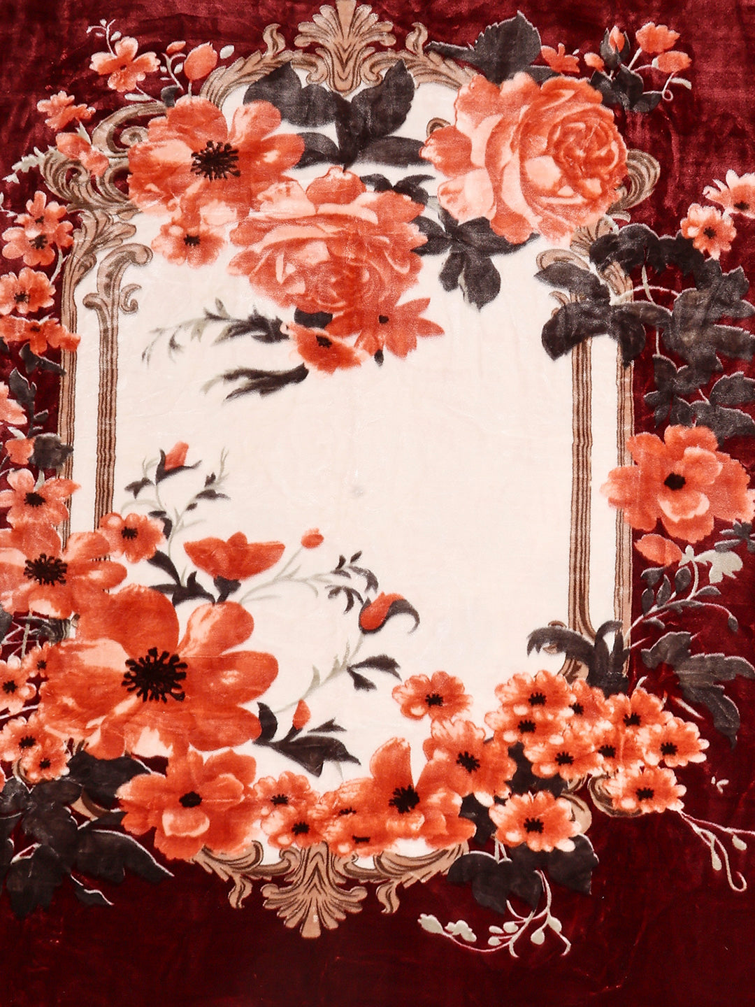 Floral Printed Double Bed 2 Ply, 947 GSM Blanket for Heavy Winter - (Bandhan) with Fragrance