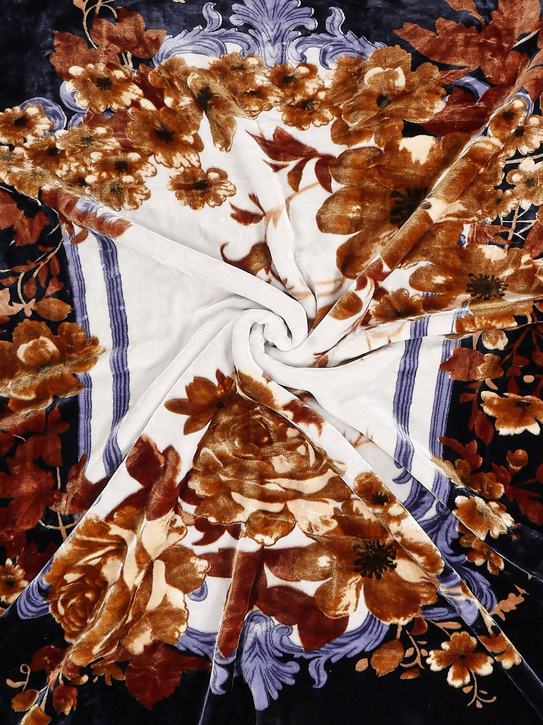 Floral Printed Double Bed 2 Ply, 947 GSM Blanket for Heavy Winter - (Bandhan) with Fragrance