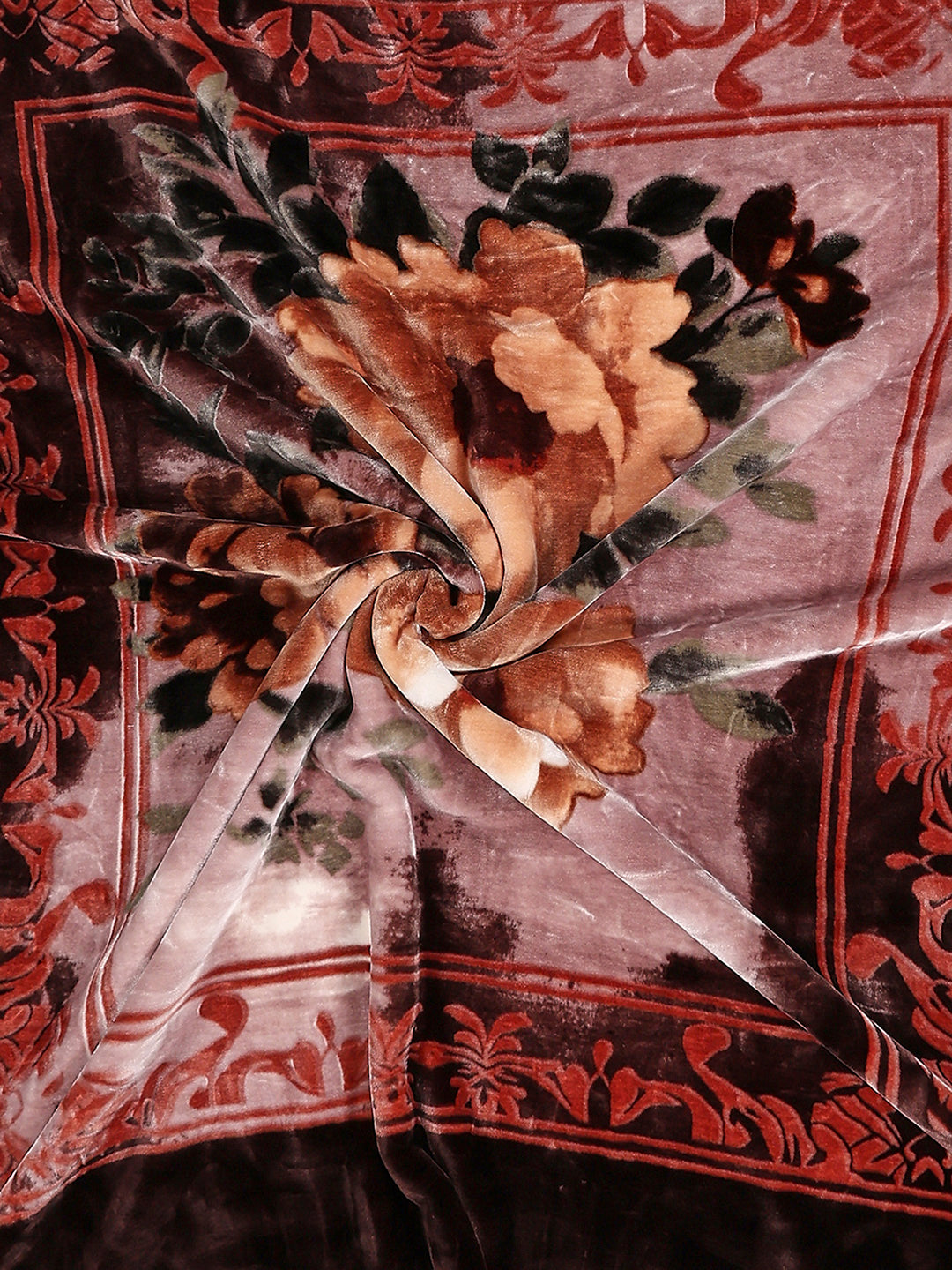 Floral Printed Double Bed 2 Ply, 947 GSM Blanket for Heavy Winter - (Bandhan) with Fragrance