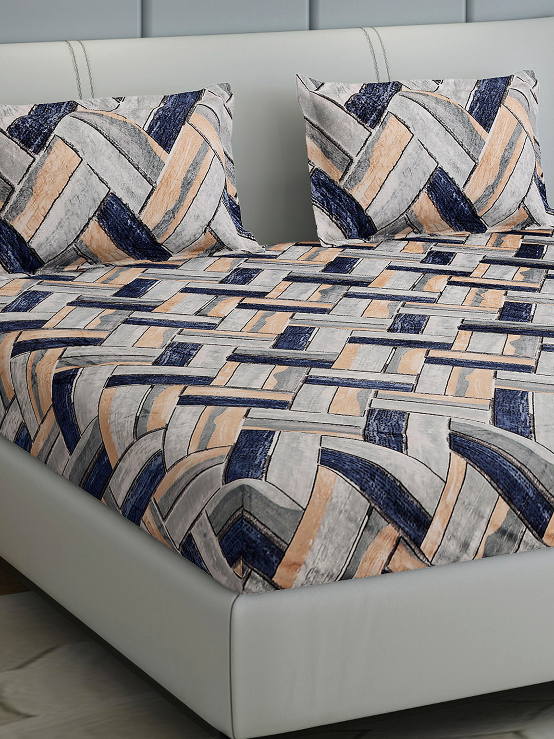 349 GSM 100% Polyester King Bed 1 Bedsheet with 2 Pillow Cover (Carnival)