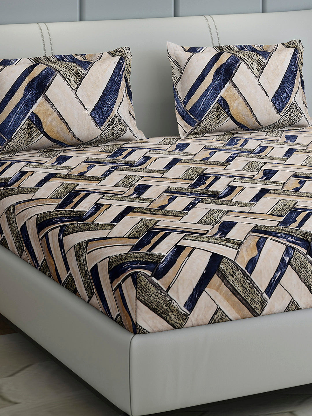 349 GSM 100% Polyester King Bed 1 Bedsheet with 2 Pillow Cover (Carnival)