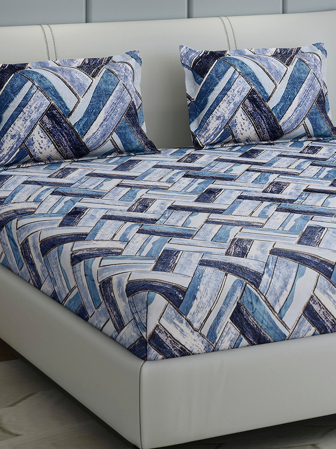 349 GSM 100% Polyester King Bed 1 Bedsheet with 2 Pillow Cover (Carnival)