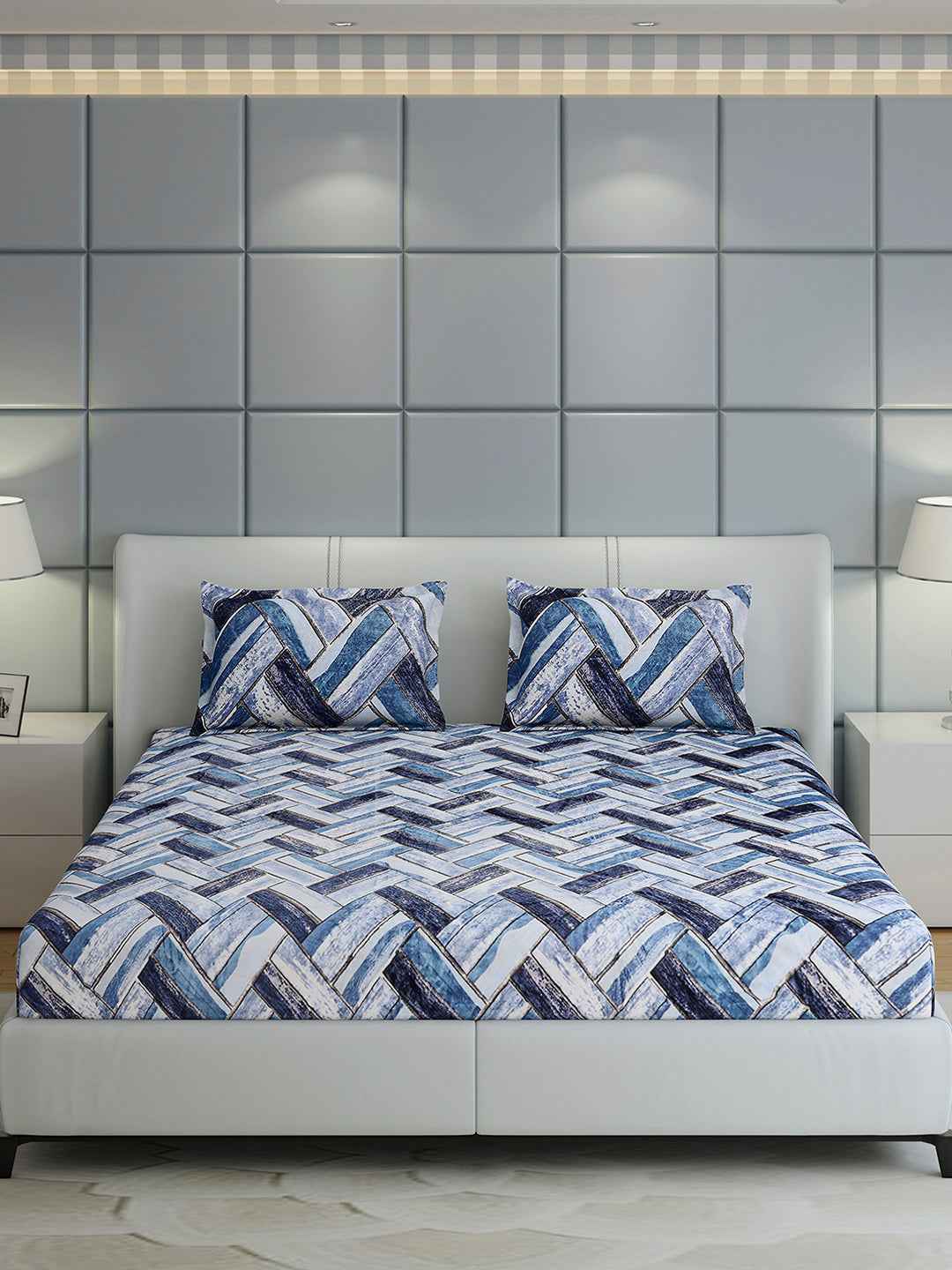 349 GSM 100% Polyester King Bed 1 Bedsheet with 2 Pillow Cover (Carnival)