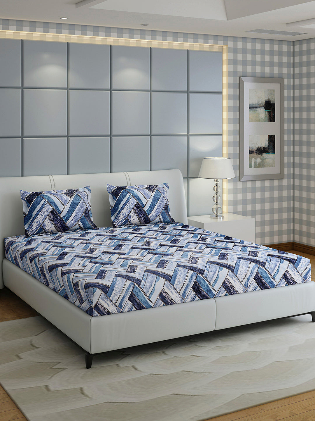 349 GSM 100% Polyester King Bed 1 Bedsheet with 2 Pillow Cover (Carnival)