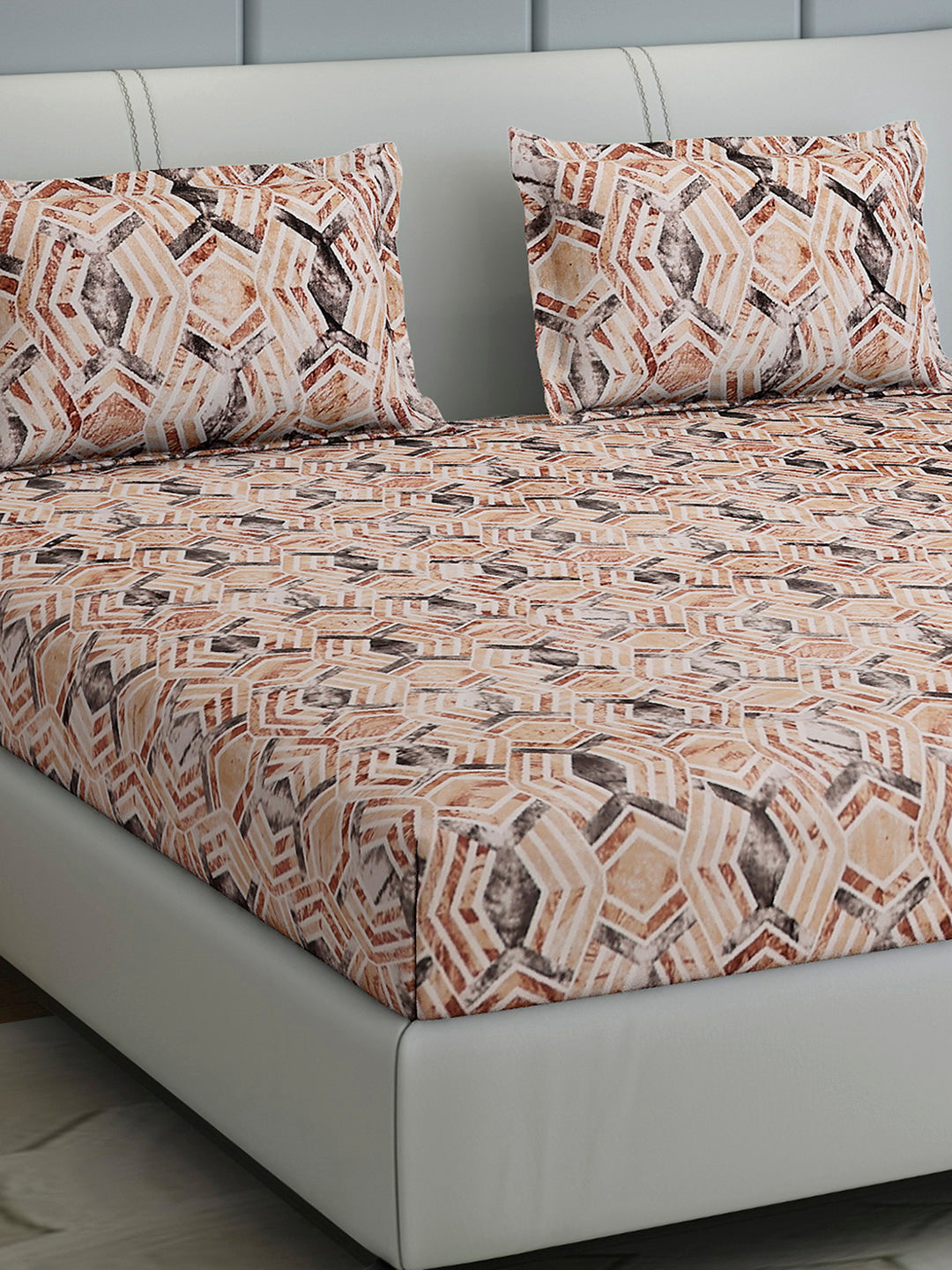 349 GSM 100% Polyester King Bed 1 Bedsheet with 2 Pillow Cover (Carnival)