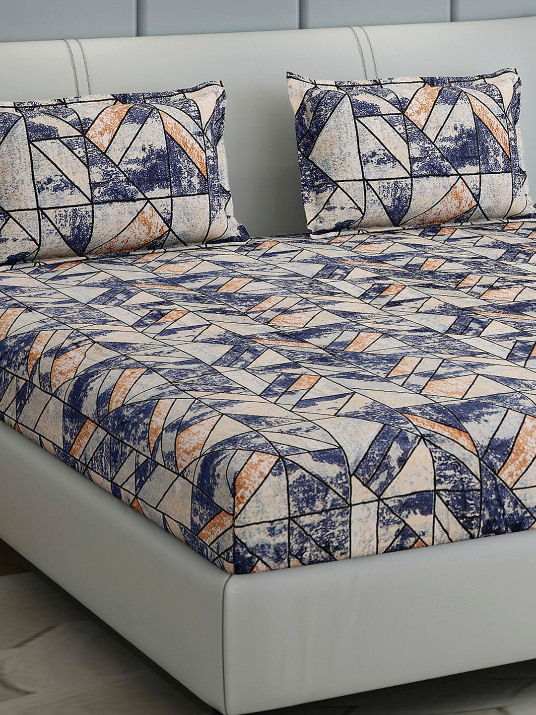 349 GSM 100% Polyester King Bed 1 Bedsheet with 2 Pillow Cover (Carnival)