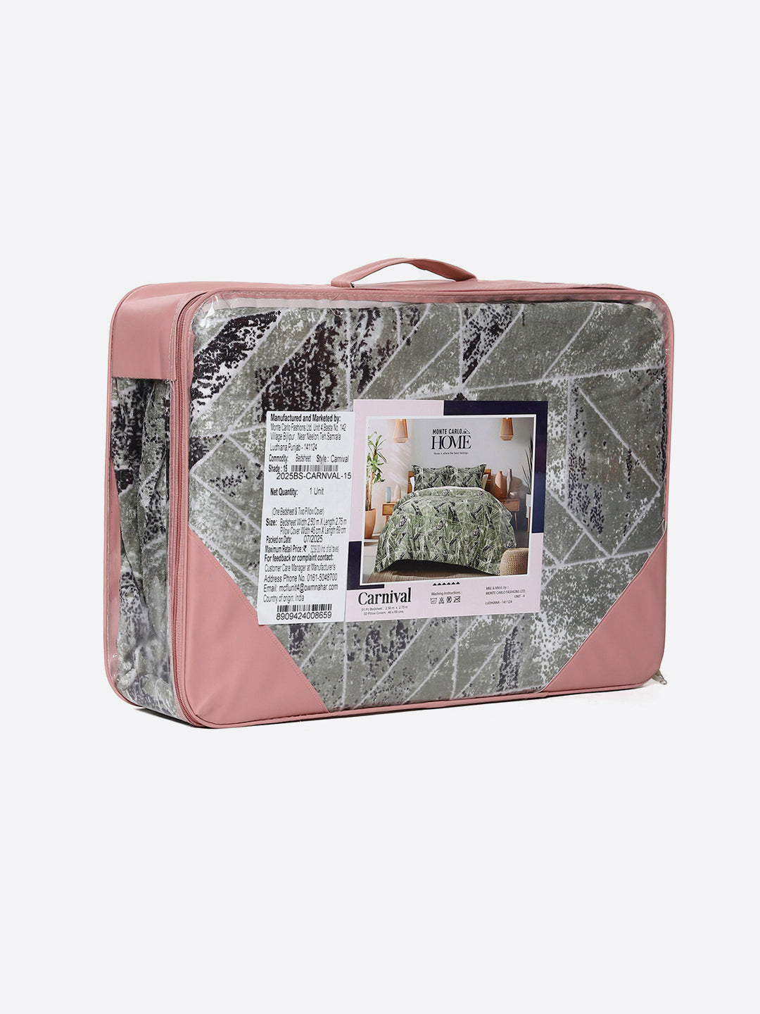 349 GSM 100% Polyester King Bed 1 Bedsheet with 2 Pillow Cover (Carnival)