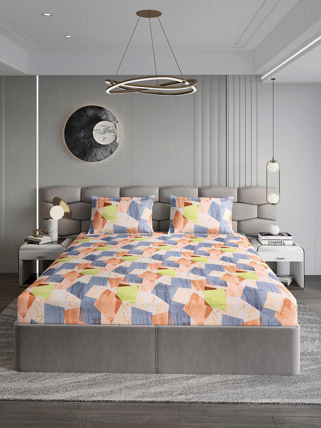 155 GSM Micro Double Bed 1 Bedsheet with 2 Pillow Cover (Clare)