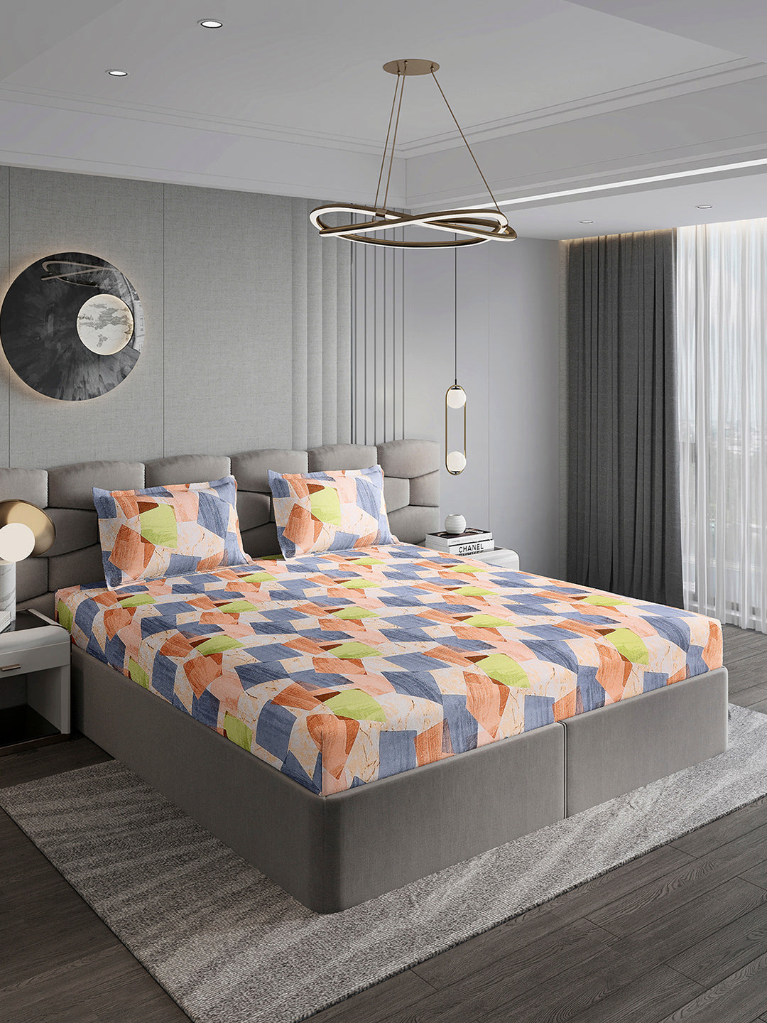 155 GSM Micro Double Bed 1 Bedsheet with 2 Pillow Cover (Clare)