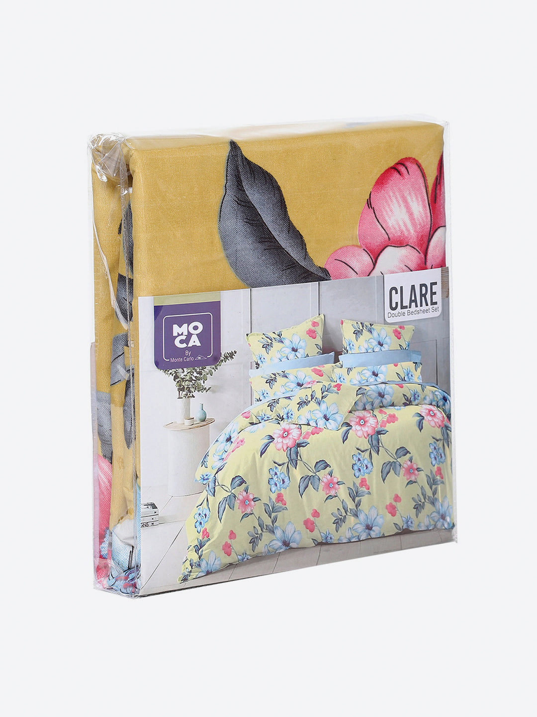 155 GSM Micro Double Bed 1 Bedsheet with 2 Pillow Cover (Clare)