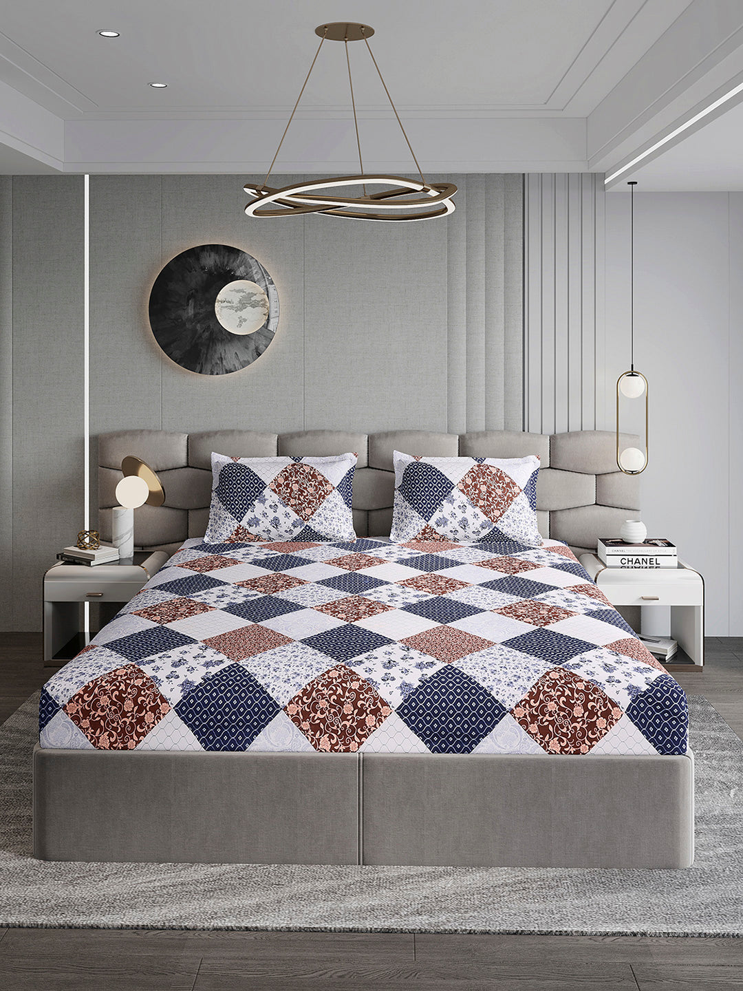 155 GSM Micro Double Bed 1 Bedsheet with 2 Pillow Cover (Clare)