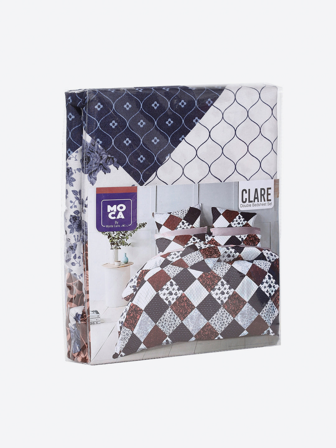 155 GSM Micro Double Bed 1 Bedsheet with 2 Pillow Cover (Clare)