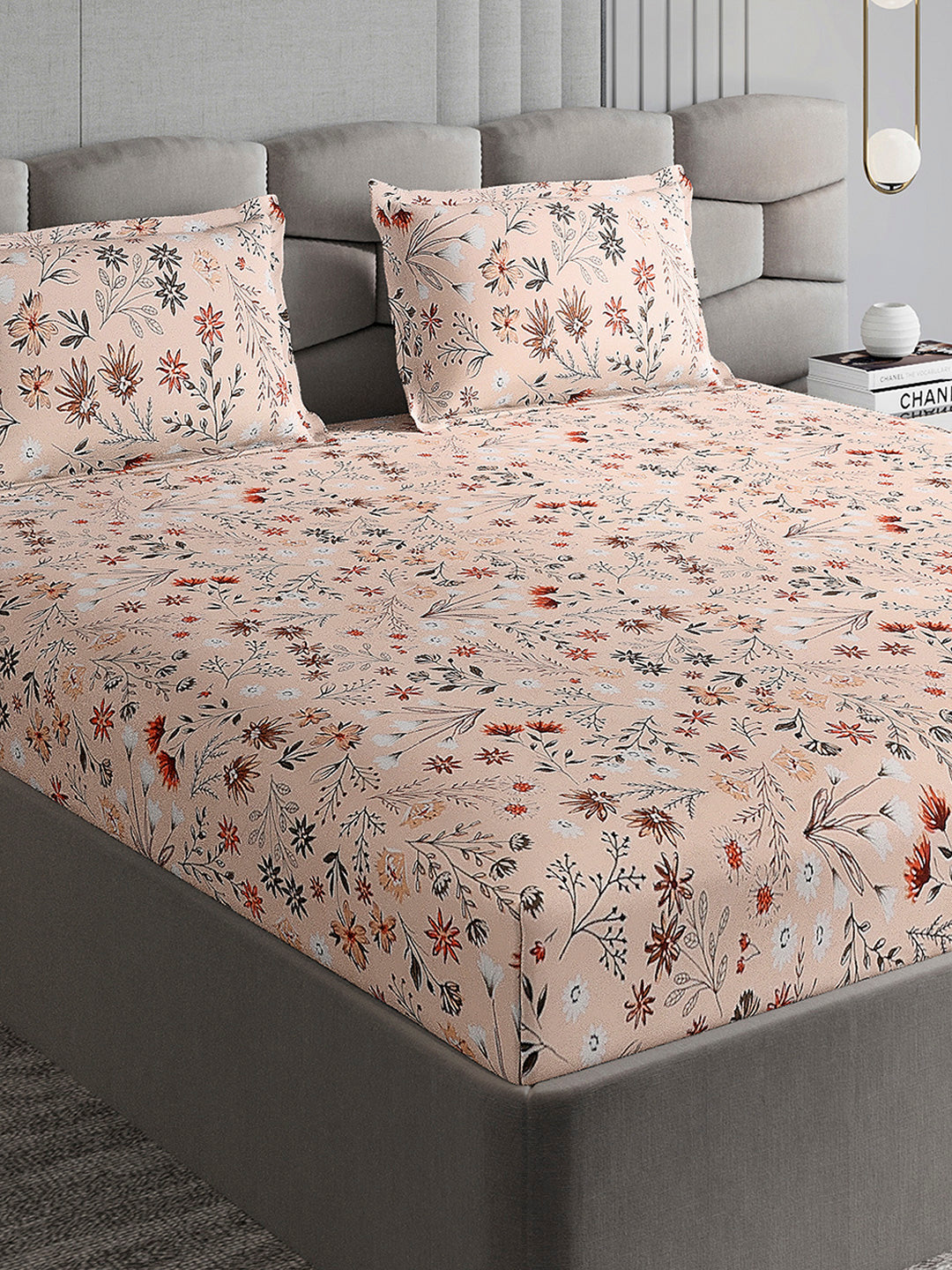 155 GSM Micro Double Bed 1 Bedsheet with 2 Pillow Cover (Clare)