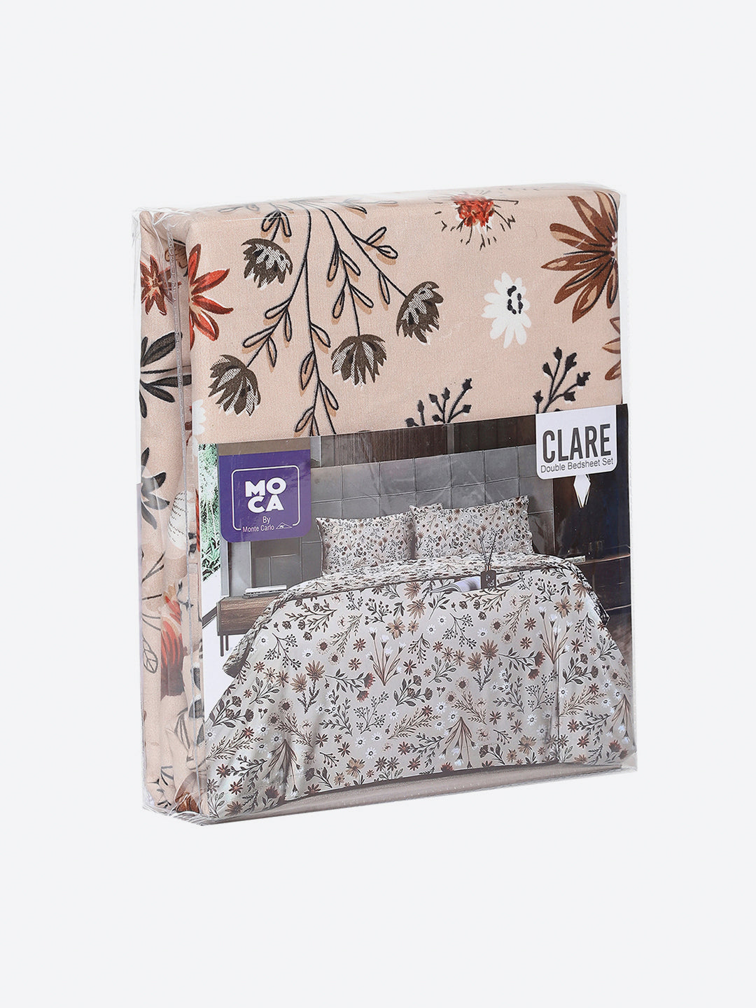 155 GSM Micro Double Bed 1 Bedsheet with 2 Pillow Cover (Clare)