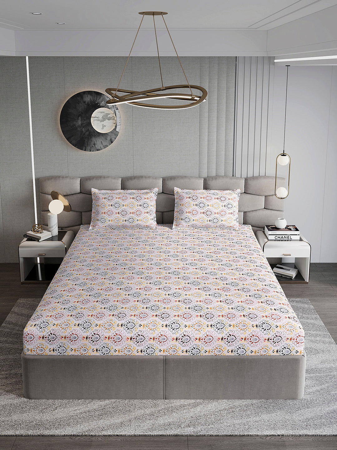 155 GSM Micro Double Bed 1 Bedsheet with 2 Pillow Cover (Clare)
