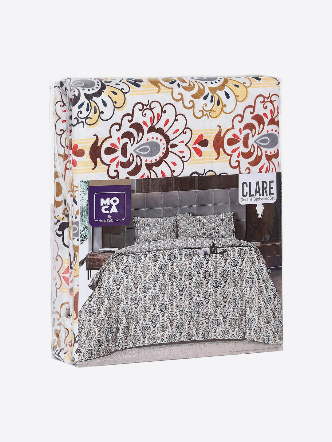 155 GSM Micro Double Bed 1 Bedsheet with 2 Pillow Cover (Clare)