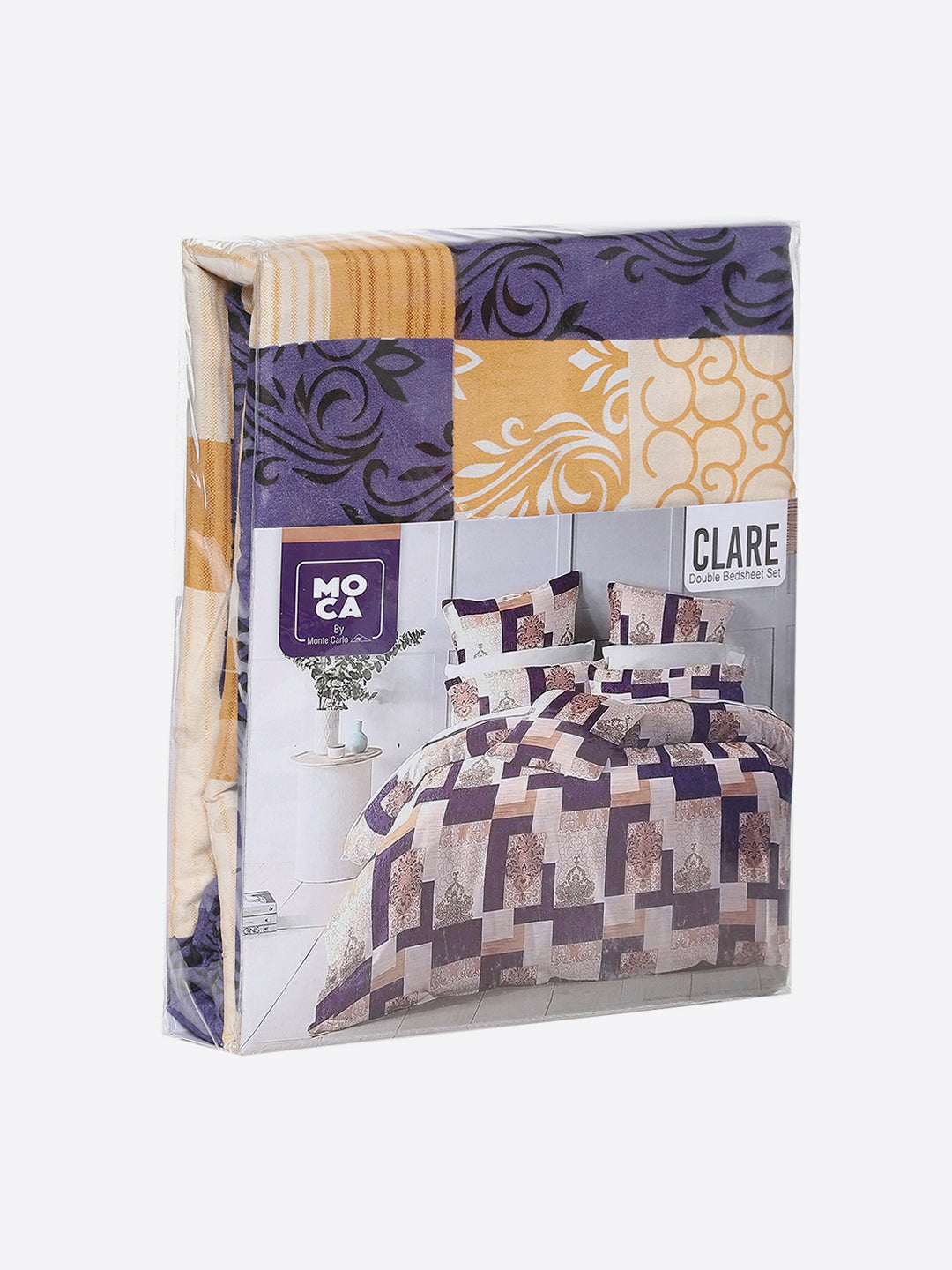 155 GSM Micro Double Bed 1 Bedsheet with 2 Pillow Cover (Clare)
