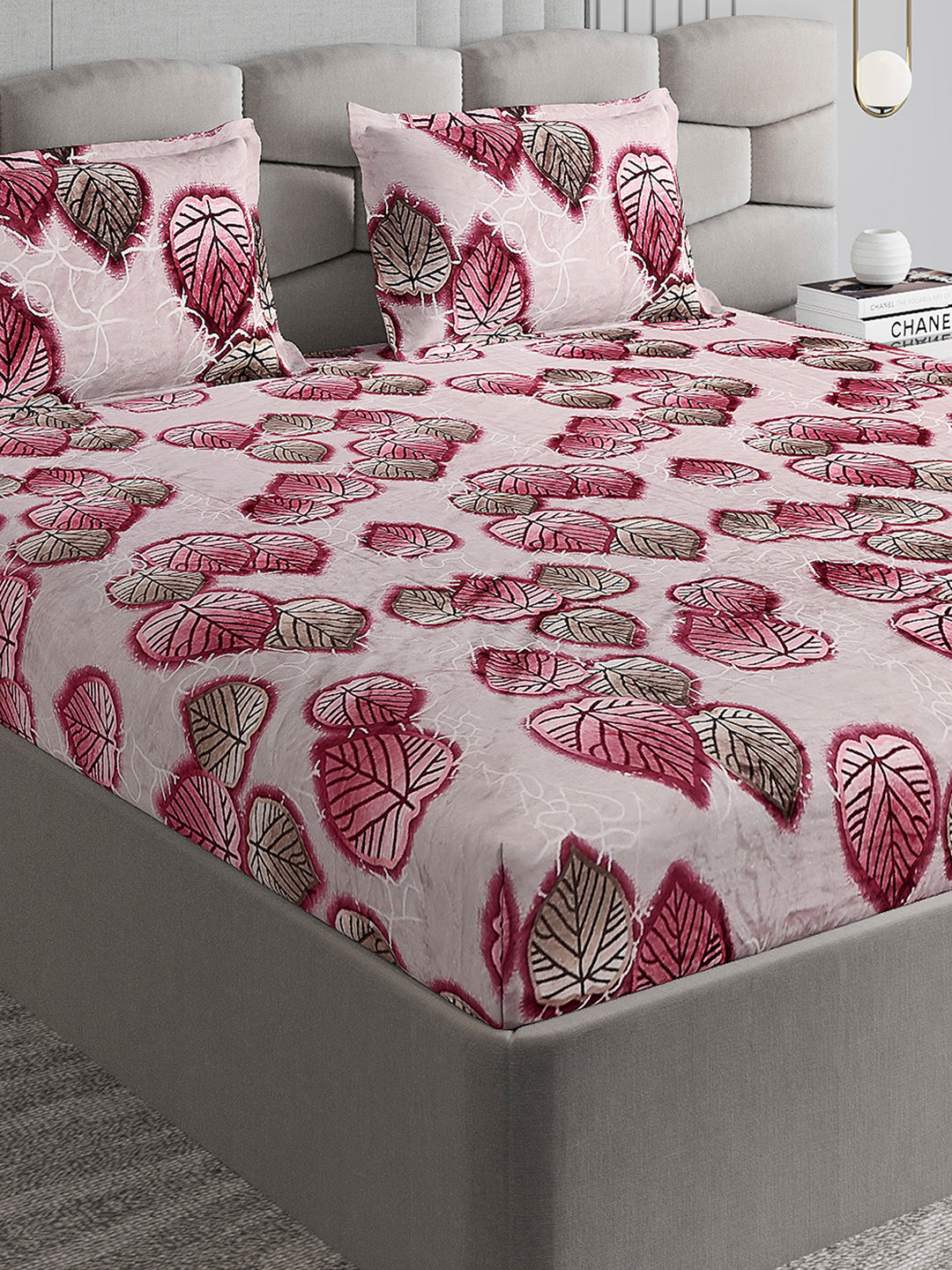 495 GSM Polyester King Bed 1 Bedsheet with 2 Pillow Cover (Gold Mine)