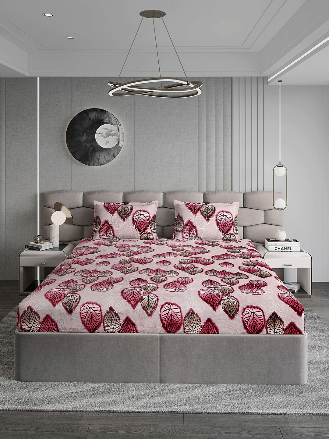 495 GSM Polyester King Bed 1 Bedsheet with 2 Pillow Cover (Gold Mine)