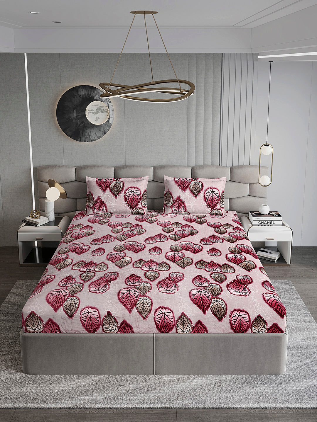 495 GSM Polyester King Bed 1 Bedsheet with 2 Pillow Cover (Gold Mine)
