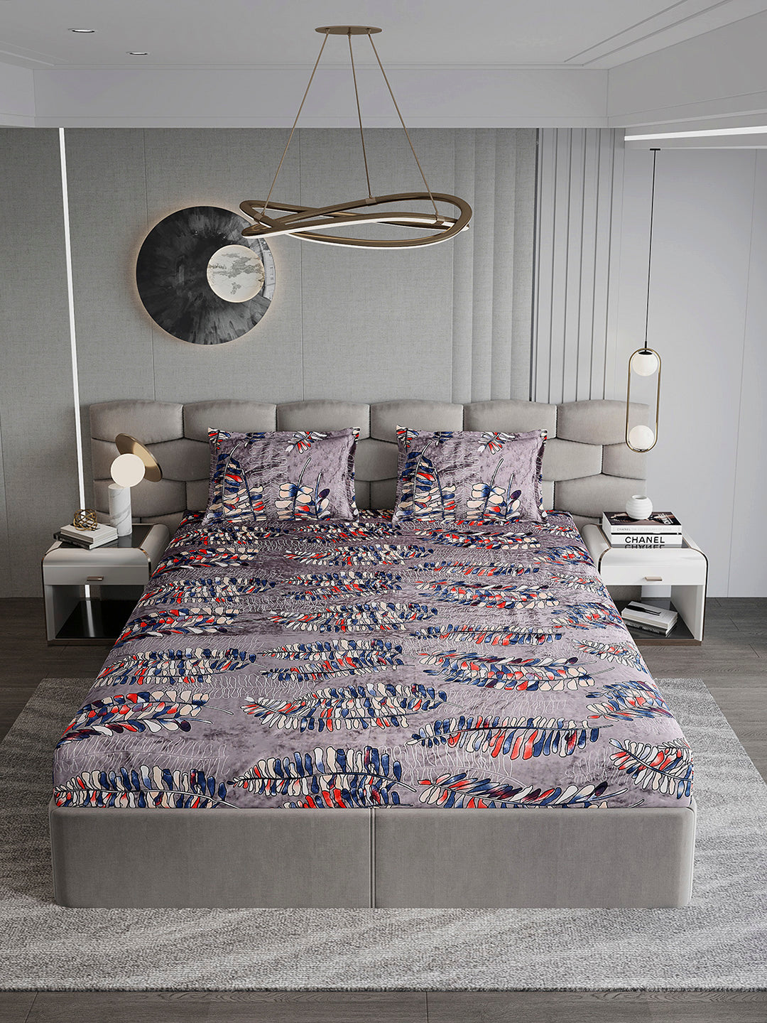 495 GSM Polyester King Bed 1 Bedsheet with 2 Pillow Cover (Gold Mine)