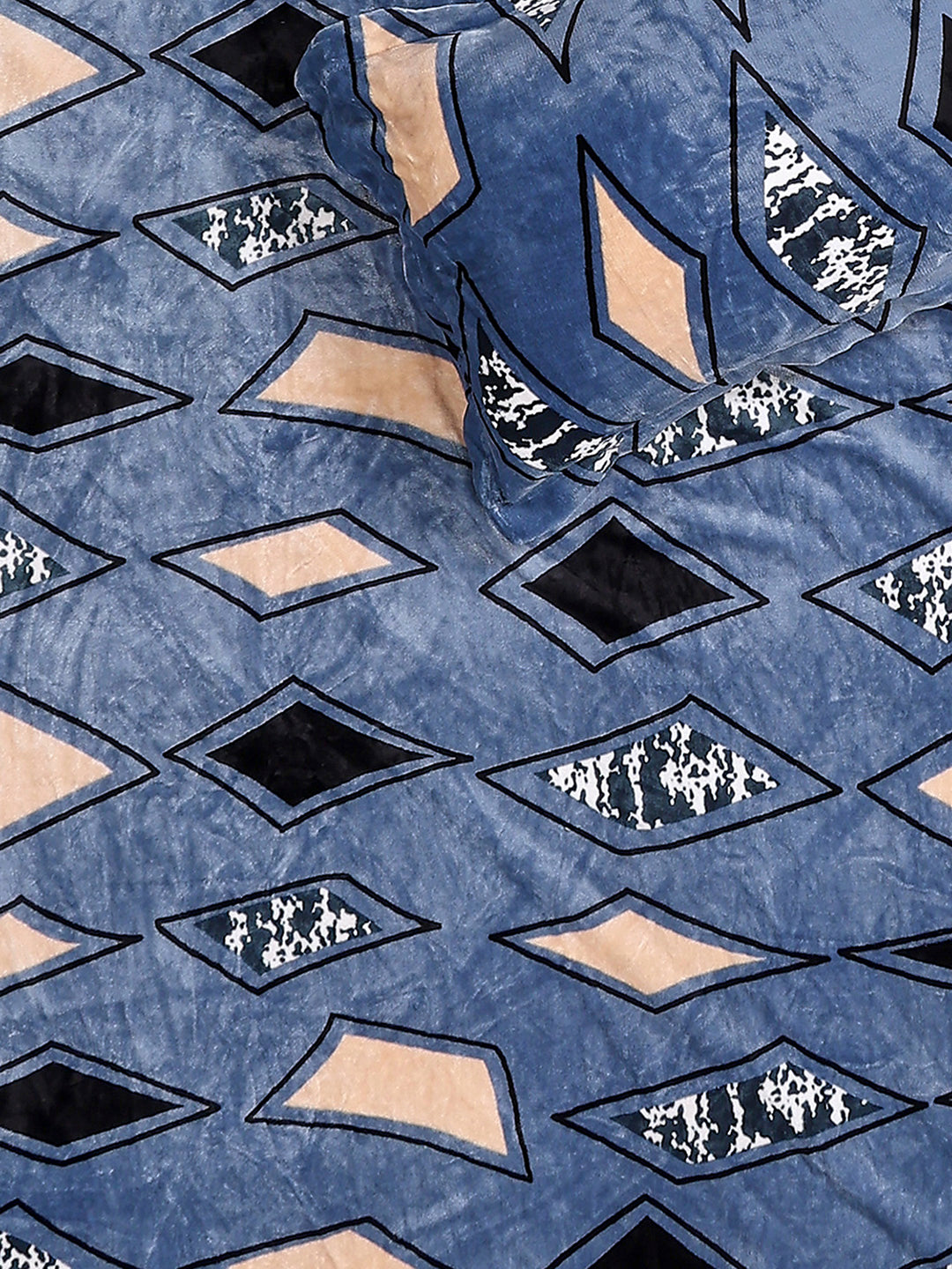 495 GSM 100% Polyester King Bed 1 Bedsheet with 2 Pillow Cover (Gold Mine)