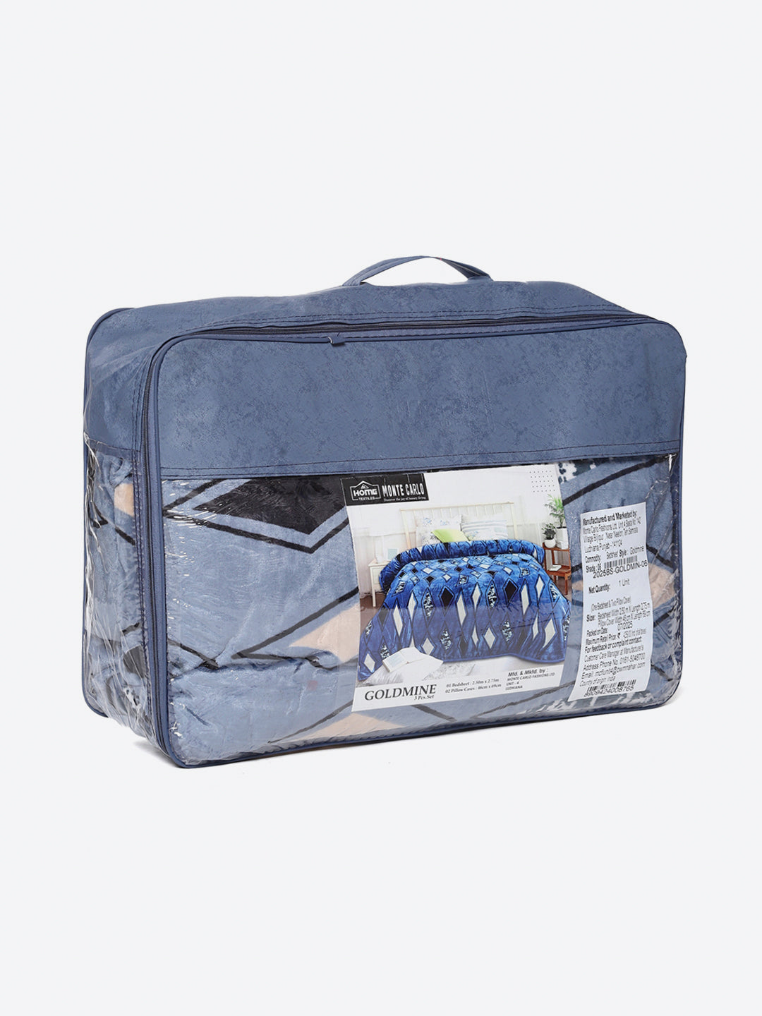 495 GSM 100% Polyester King Bed 1 Bedsheet with 2 Pillow Cover (Gold Mine)