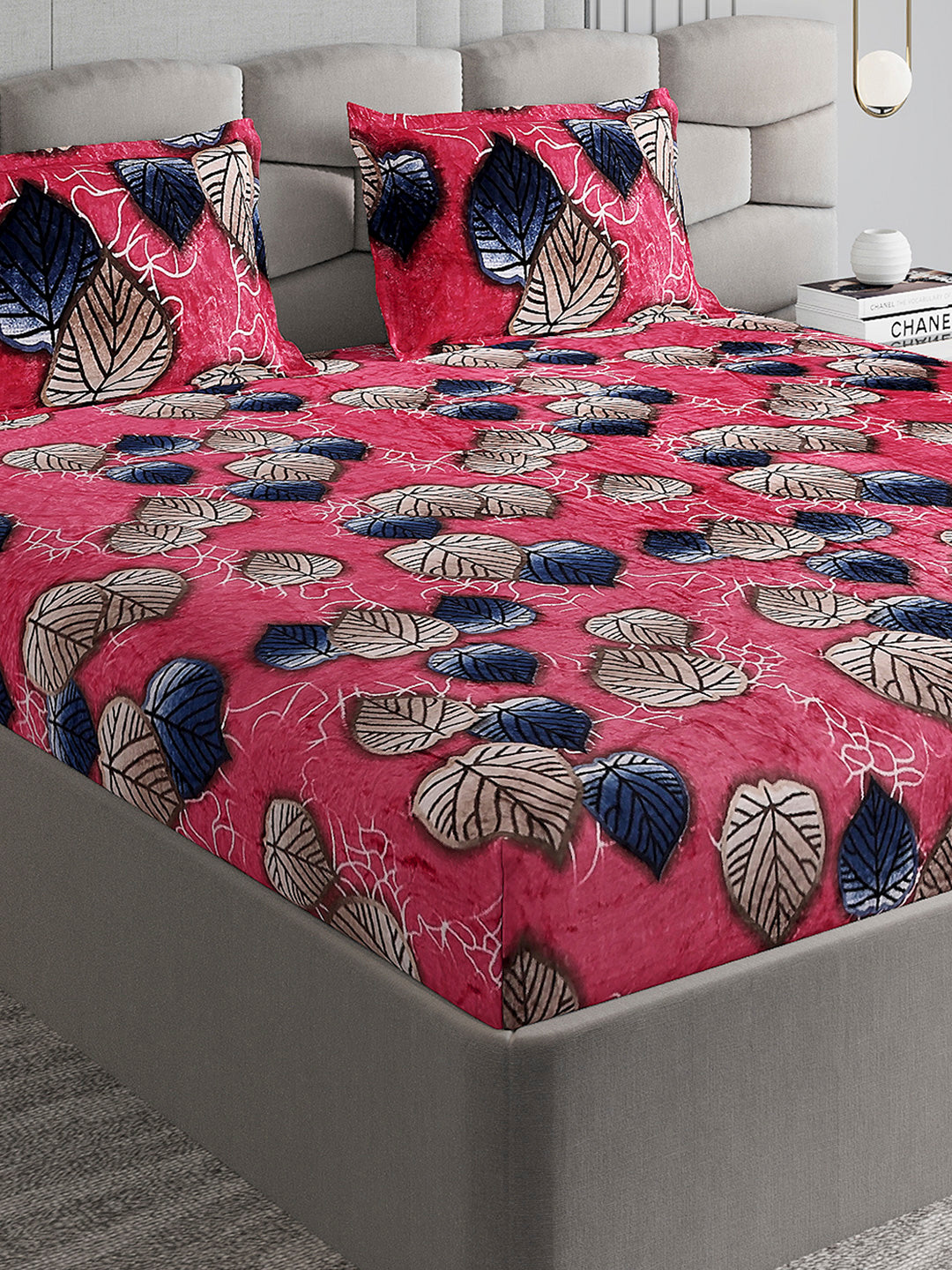 495 GSM 100% Polyester King Bed 1 Bedsheet with 2 Pillow Cover (Gold Mine)