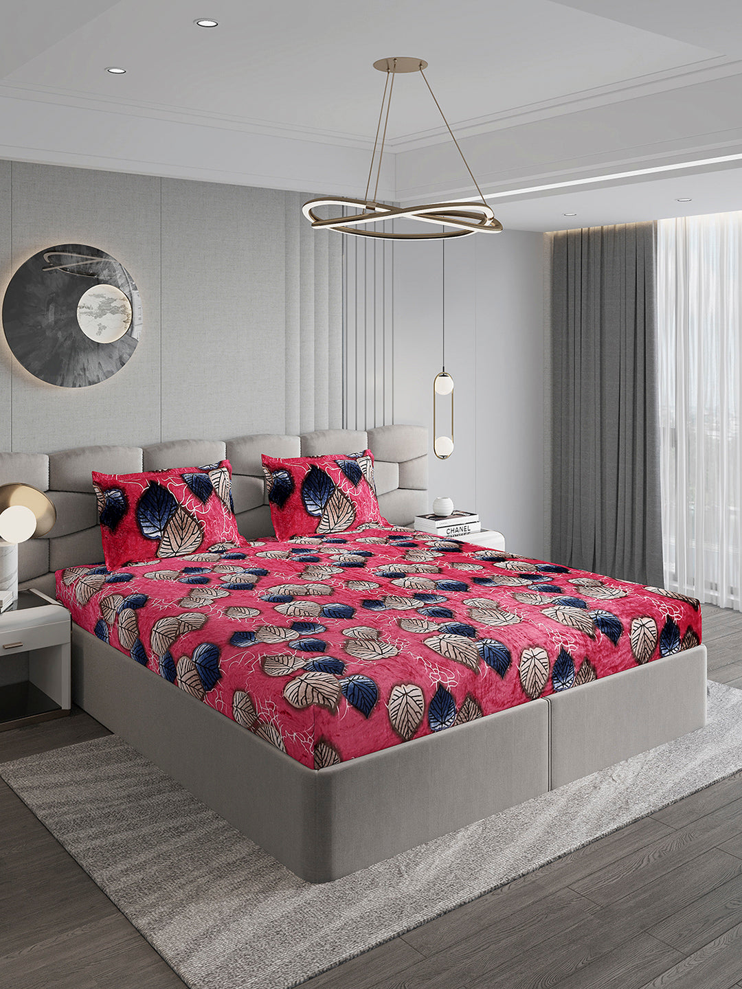 495 GSM 100% Polyester King Bed 1 Bedsheet with 2 Pillow Cover (Gold Mine)