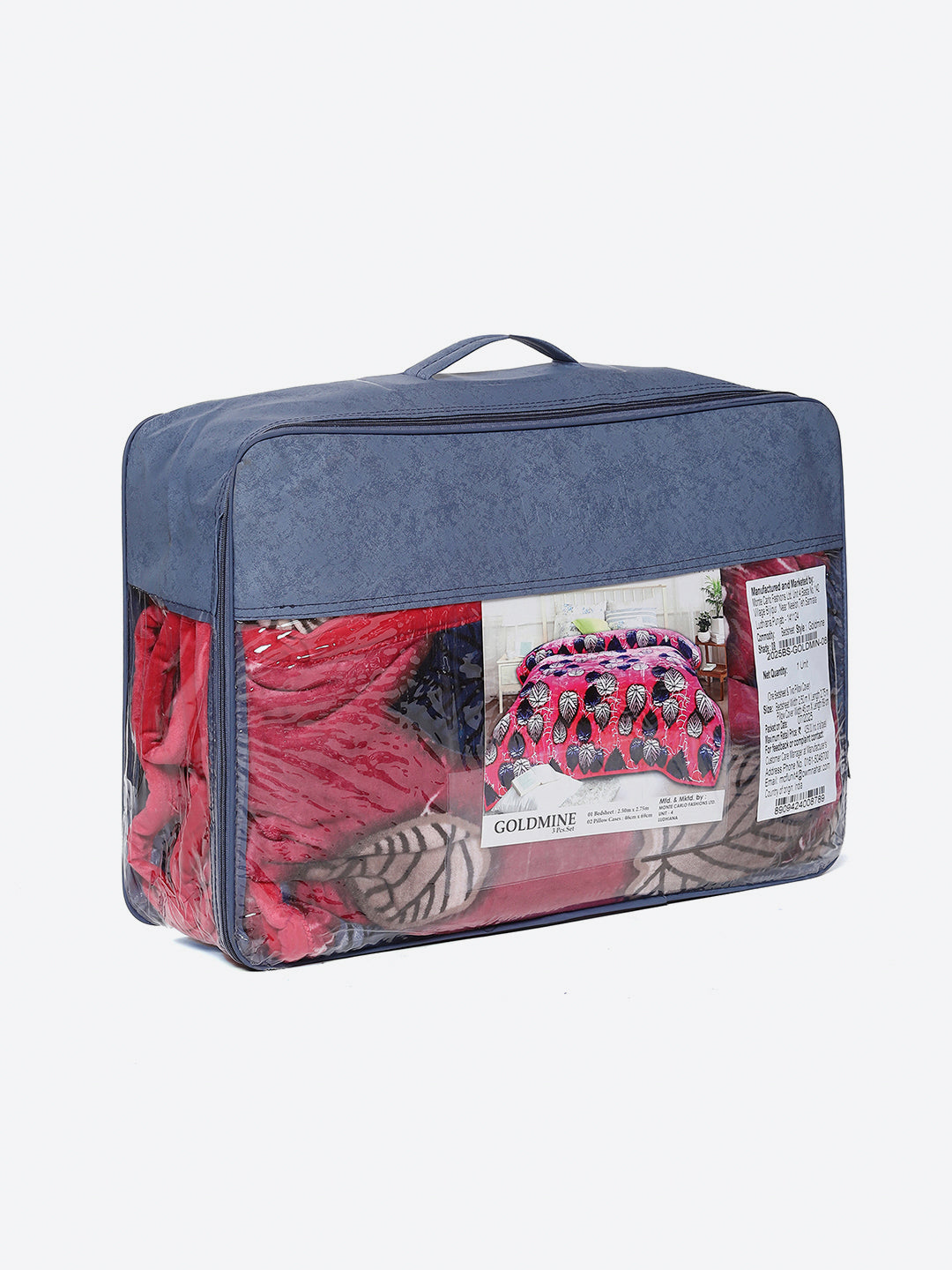 495 GSM 100% Polyester King Bed 1 Bedsheet with 2 Pillow Cover (Gold Mine)