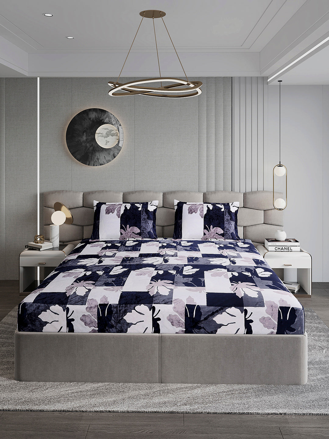 495 GSM 100% Polyester King Bed 1 Bedsheet with 2 Pillow Cover (Gold Mine)