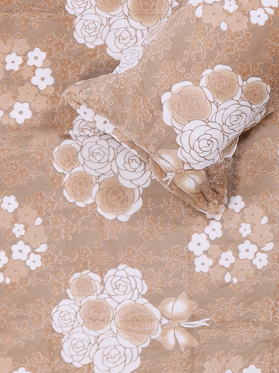 393 GSM 100% Polyester King Bed 1 Bedsheet with 2 Pillow Cover (Golden Choice)