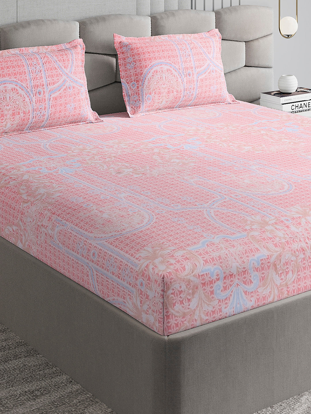 393 GSM 100% Polyester King Bed 1 Bedsheet with 2 Pillow Cover (Golden Choice)