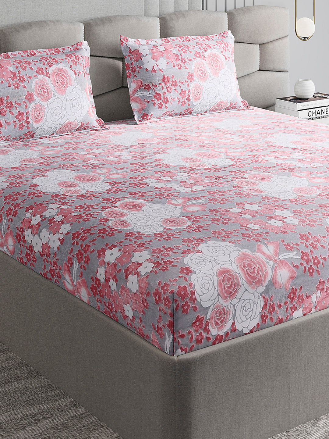 393 GSM 100% Polyester King Bed 1 Bedsheet with 2 Pillow Cover (Golden Choice)