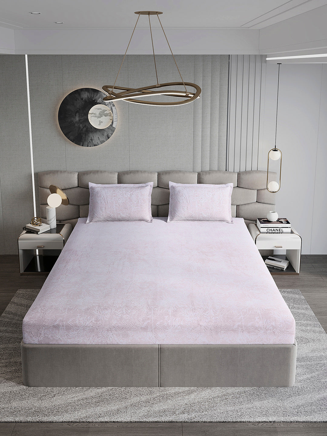 393 GSM 100% Polyester King Bed 1 Bedsheet with 2 Pillow Cover (Golden Choice)