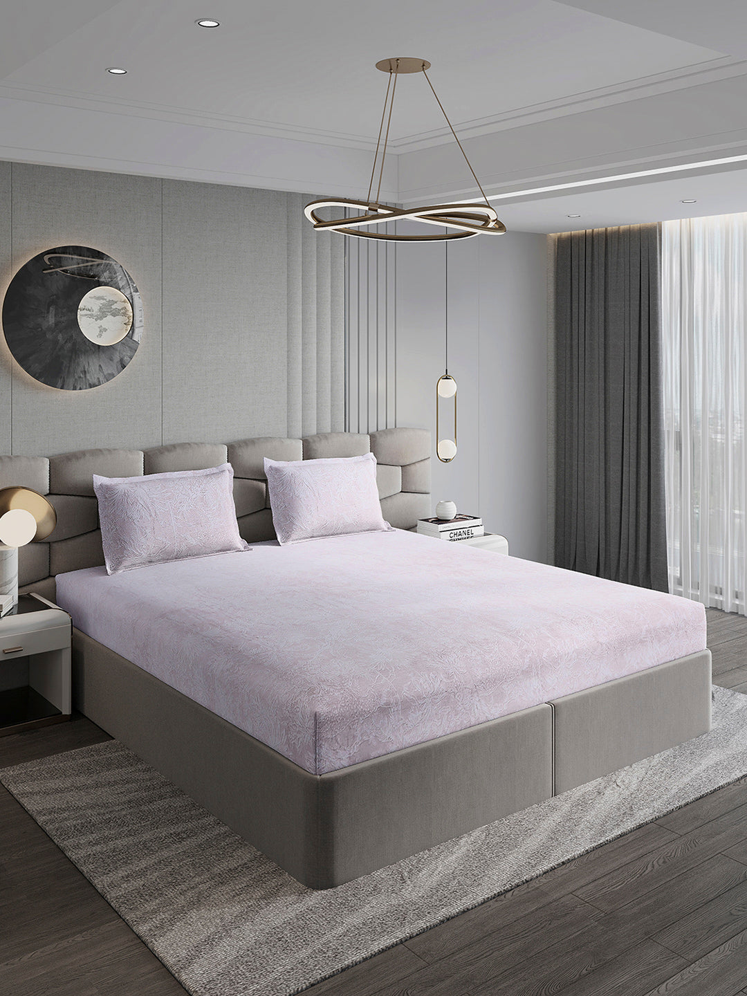 393 GSM 100% Polyester King Bed 1 Bedsheet with 2 Pillow Cover (Golden Choice)