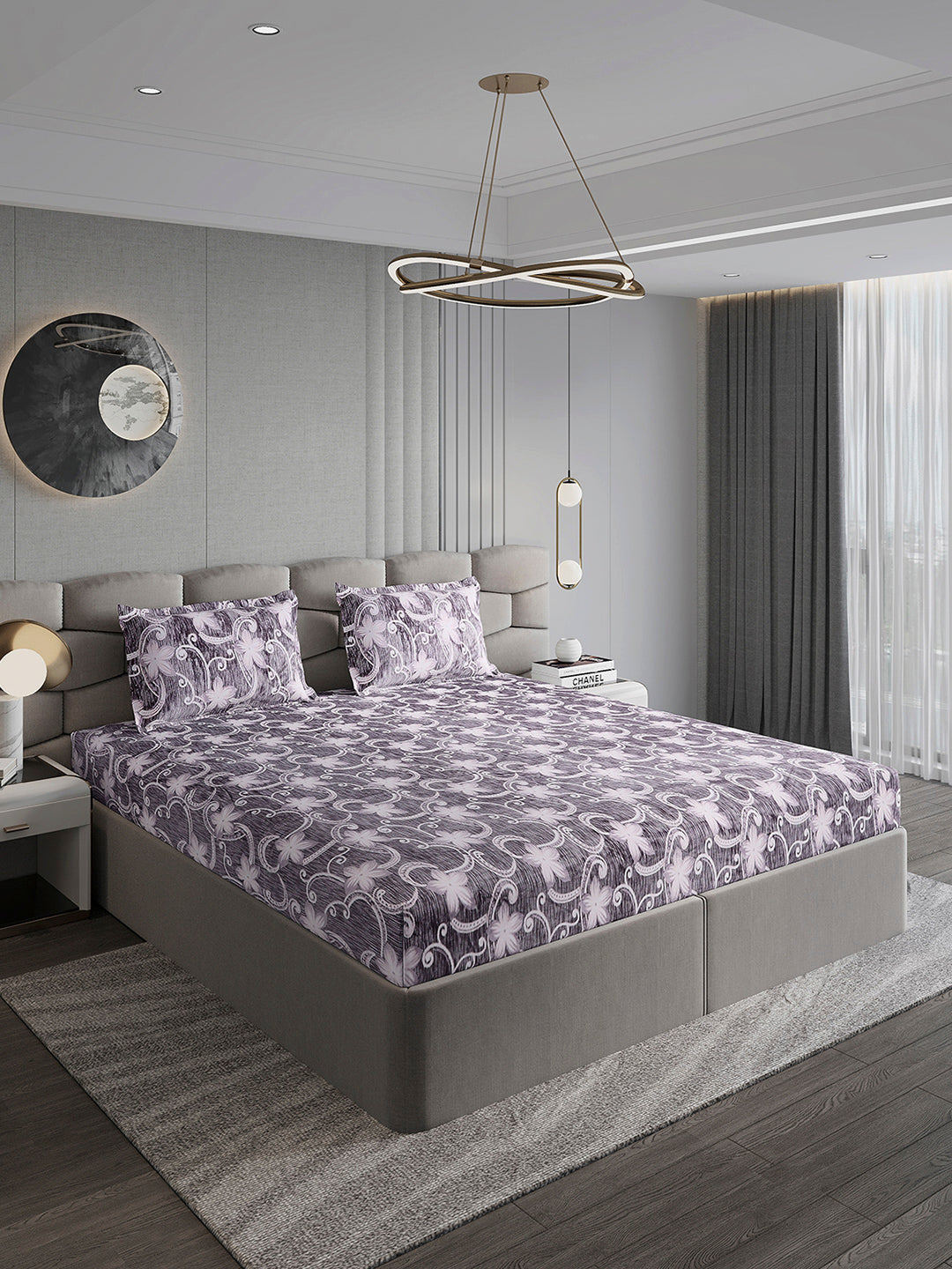 393 GSM 100% Polyester King Bed 1 Bedsheet with 2 Pillow Cover (Golden Choice)