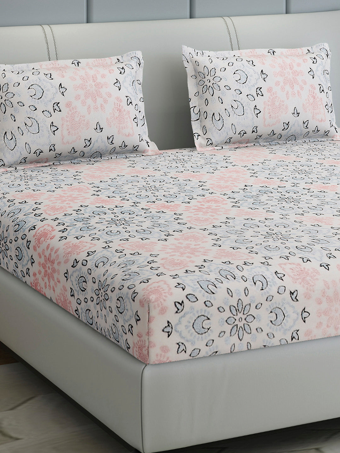 378 GSM 100% Polyester King Bed 1 Bedsheet with 2 Pillow Cover (Hill Top)