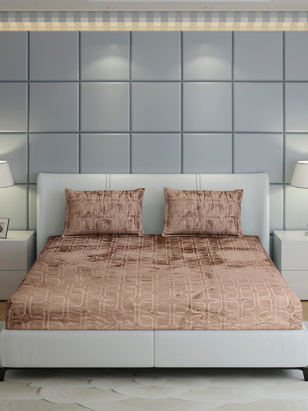 435 GSM Polyester Double Bed 1 Bedsheet with 2 Pillow Cover (Indigo)