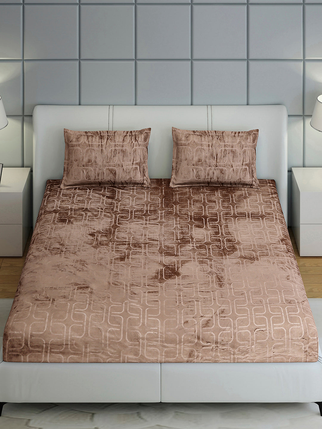 435 GSM Polyester Double Bed 1 Bedsheet with 2 Pillow Cover (Indigo)