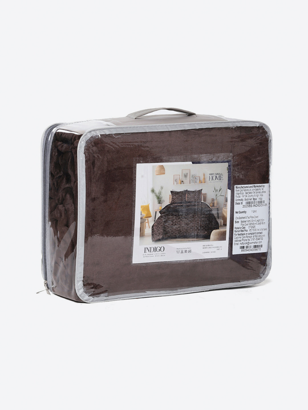 435 GSM 100% Polyester Double Bed 1 Bedsheet with 2 Pillow Cover (Indigo)