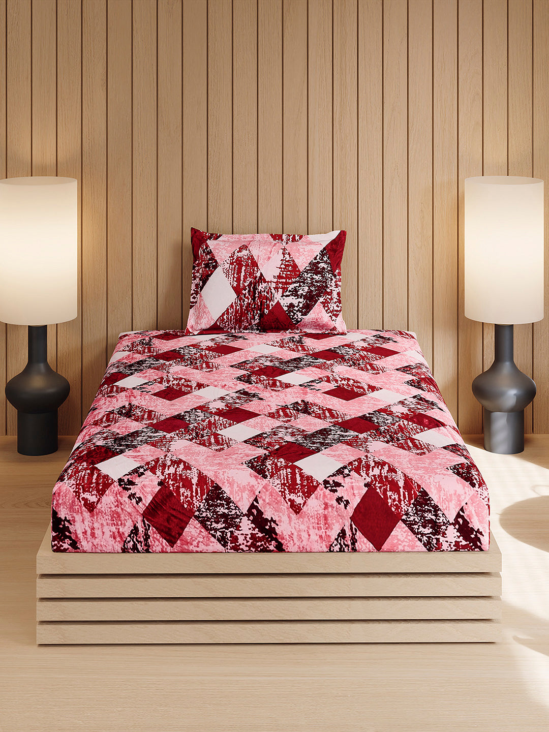 353 GSM 100% Polyester Single Bed 1 Bedsheet with 1 Pillow Cover (Ira)