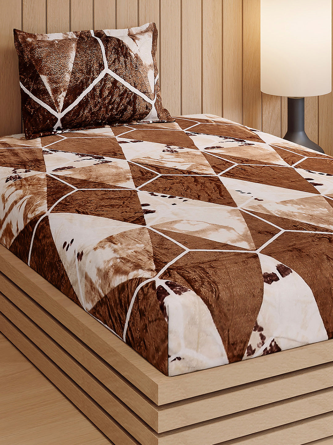 353 GSM 100% Polyester Single Bed 1 Bedsheet with 1 Pillow Cover (Ira)