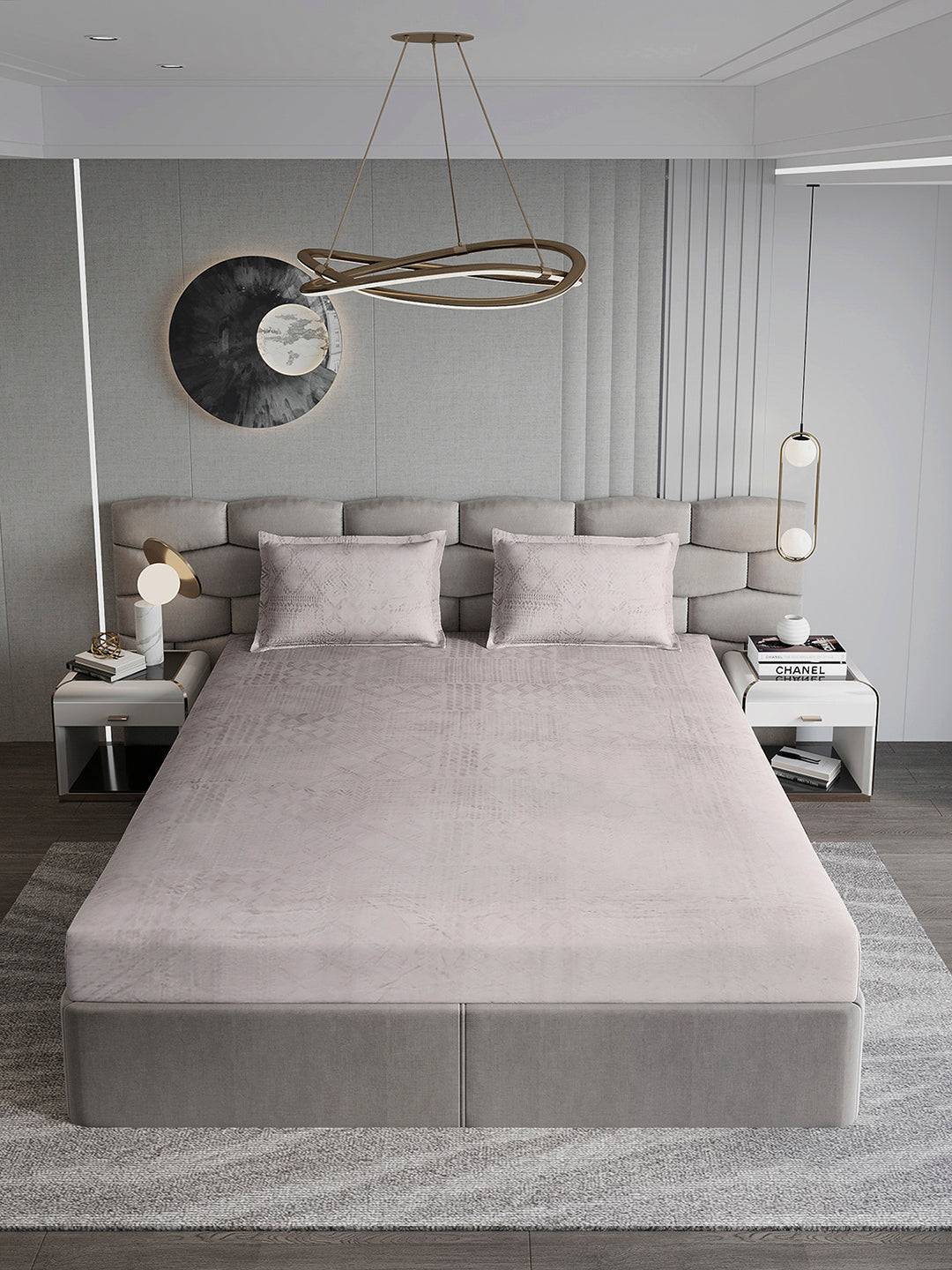 267 GSM 100% Polyester King Bed 1 Bedsheet with 2 Pillow Cover (Master Piece)