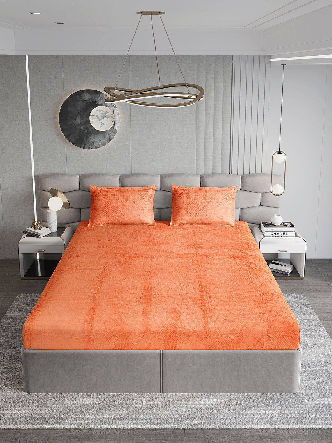 267 GSM 100% Polyester King Bed 1 Bedsheet with 2 Pillow Cover (Master Piece)