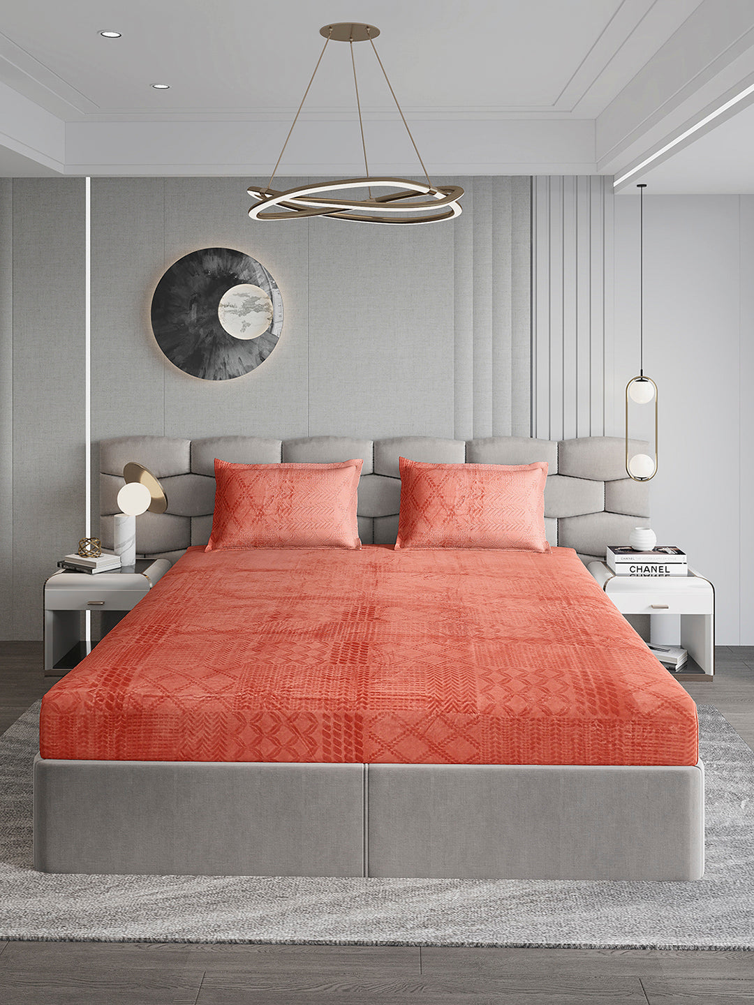 267 GSM 100% Polyester King Bed 1 Bedsheet with 2 Pillow Cover (Master Piece)